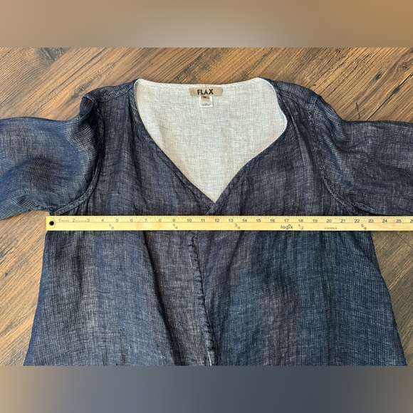 FLAX Women’s Linen Encore Reversible Jacket Navy Lava Size Medium - Picture 13 of 14